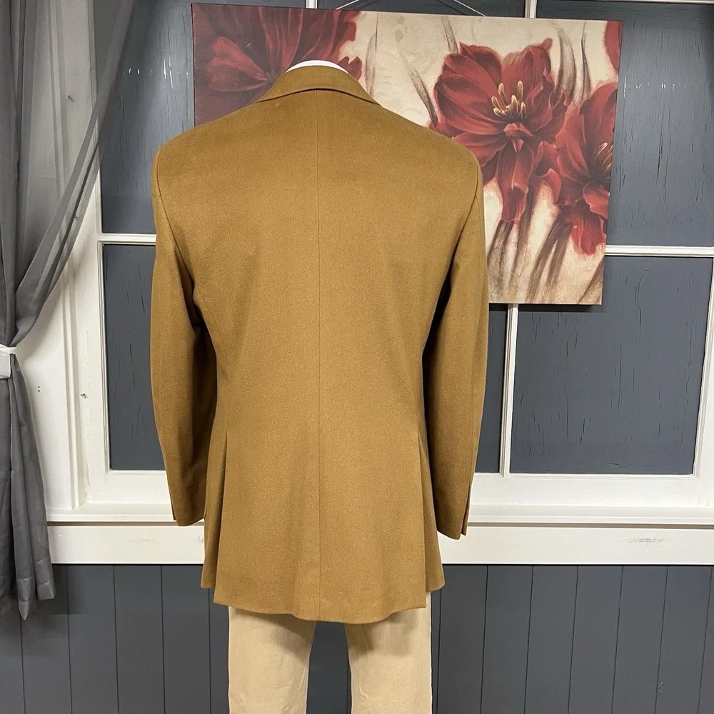 Arnold Brant Cashmere Blazer Jacket Sport Coat Mens 44L Long Golden Brown